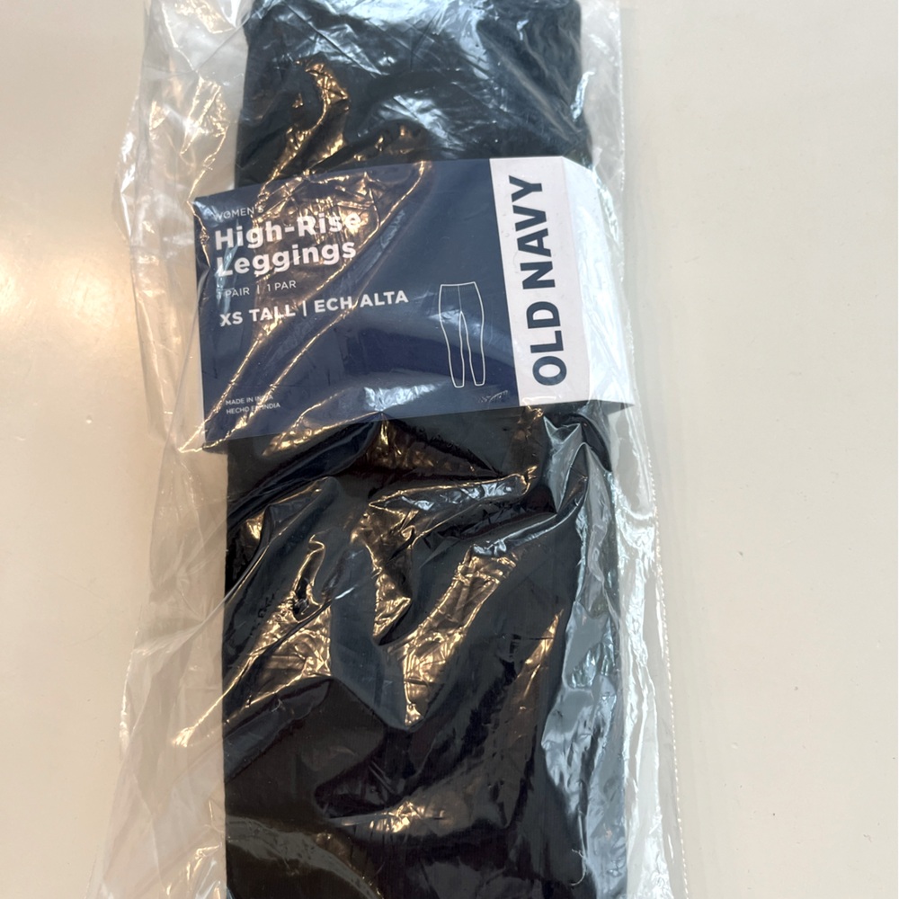 Old Navy High-Rise Leggings, XS TALL, Black, New with Tags